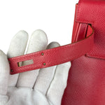 Hermes Kelly 32 Courchevel Rouge Vif Gold Handbag 1997