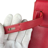 Hermes Kelly 32 Courchevel Rouge Vif Gold Handbag 1997