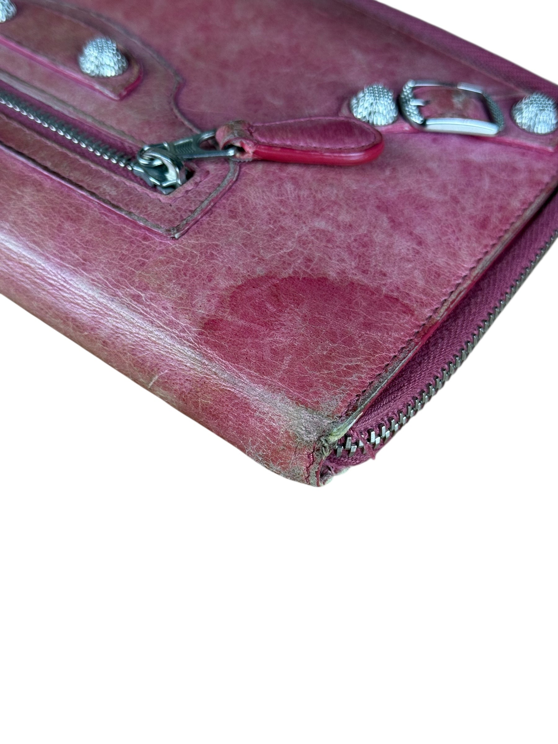 Balenciaga Vintage Pink Le Agneau Long Wallet