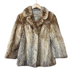Vintage Brown Chevron Mink Fur Coat