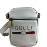 Gucci White Grained Sherry Leather Crossbody