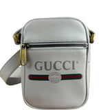 Gucci White Grained Sherry Leather Crossbody
