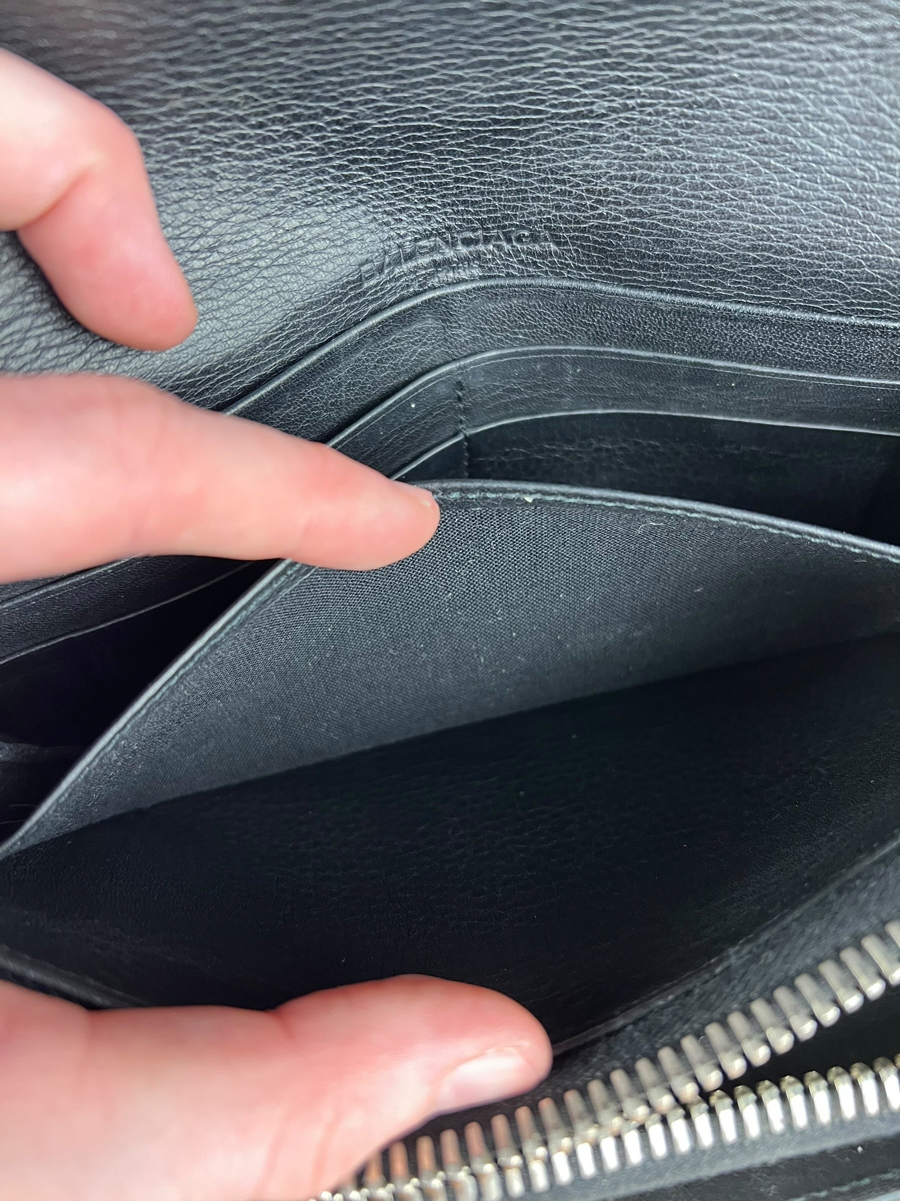 Balenciaga Black Leather Flap Wallet on Chain Bag