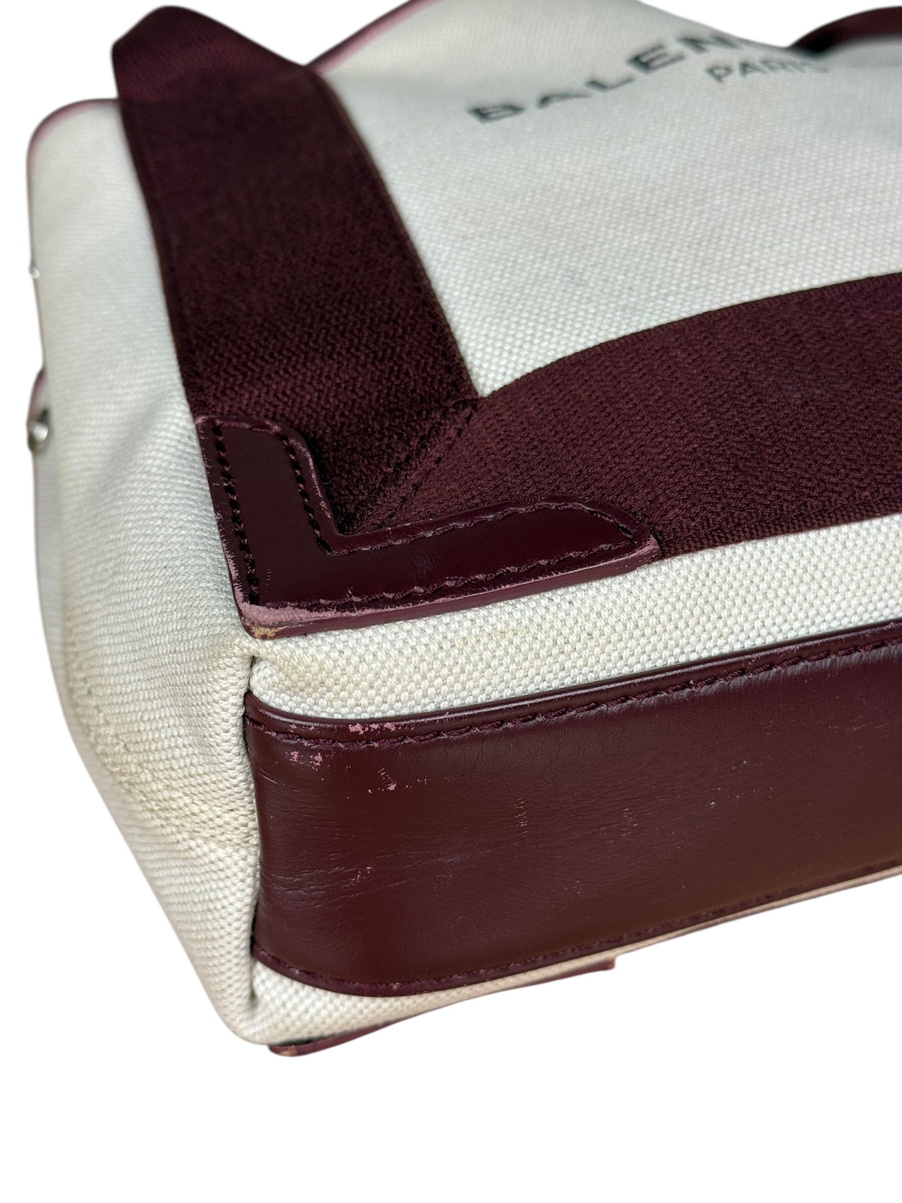 Balenciaga Canvas Maroon Cabas XS Tote Bag