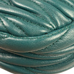 Miu Miu Dark Green Nappa Leather Wander Matelasse Micro Hobo Bag