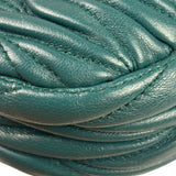 Miu Miu Dark Green Nappa Leather Wander Matelasse Micro Hobo Bag