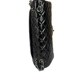 Chanel Black Patent Leather Quilted Leather Double Flap Jumbo Bag 2012