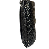 Chanel Black Patent Leather Quilted Leather Double Flap Jumbo Bag 2012
