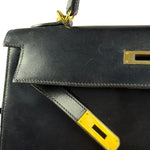 Hermes Kelly 32 Black Box Leather 1991
