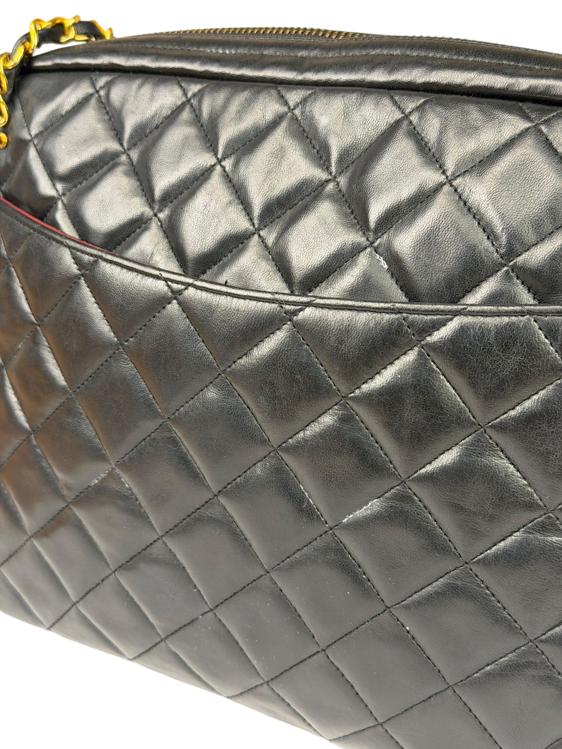 Chanel Black Quilted Lambskin Camera Bag 1989