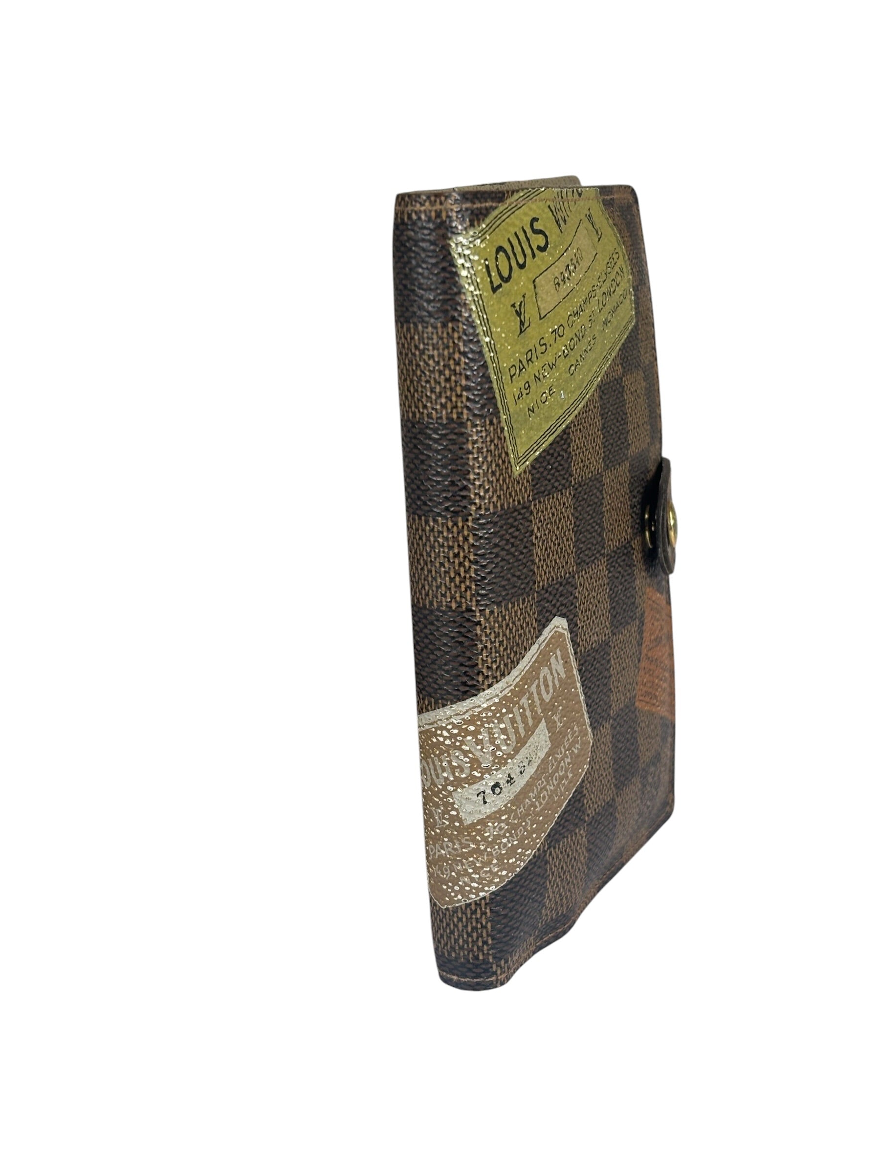 Louis Vuitton Damier Ebene Trunk & Labels Small Ring Agenda Cover
