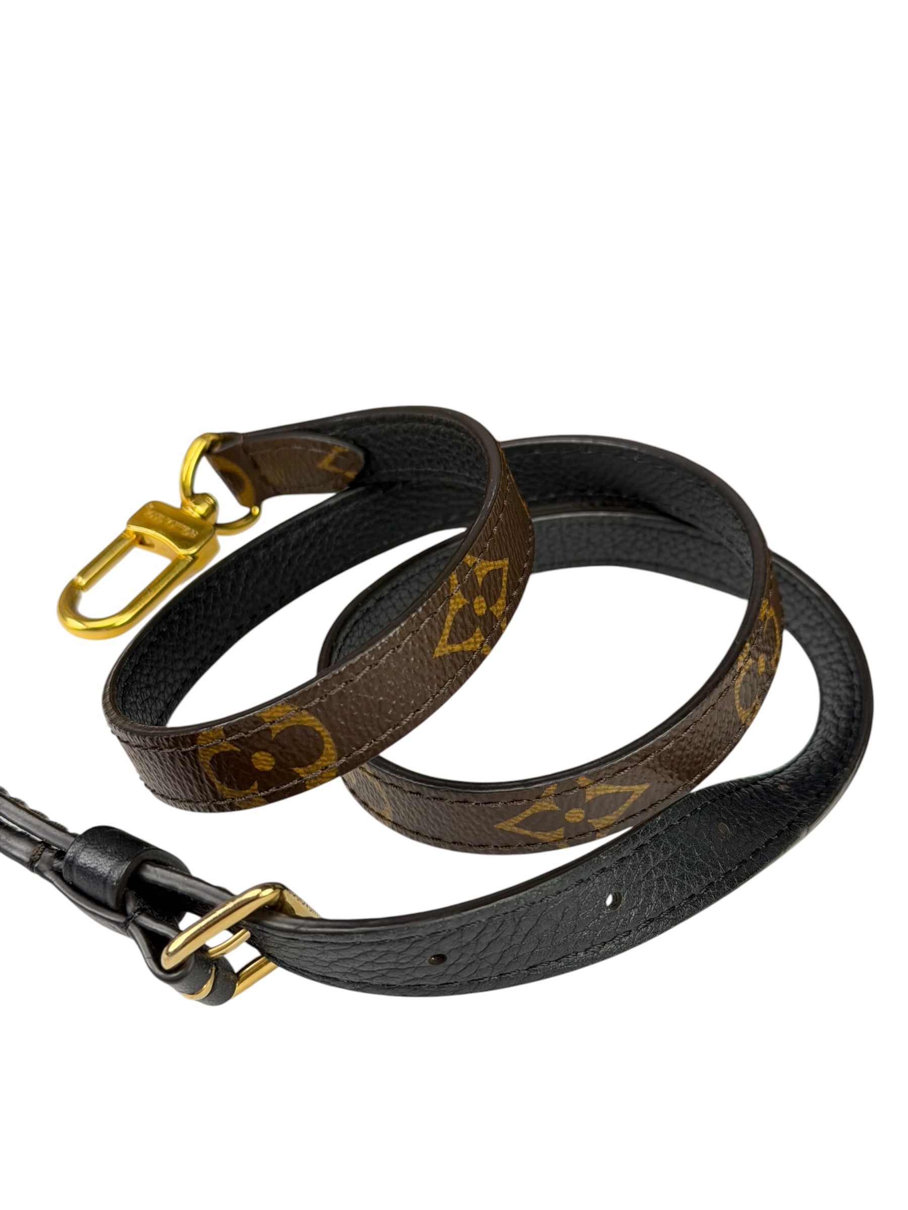 Louis Vuitton Black Leather/ Monogram Marignan 2Way Bag
