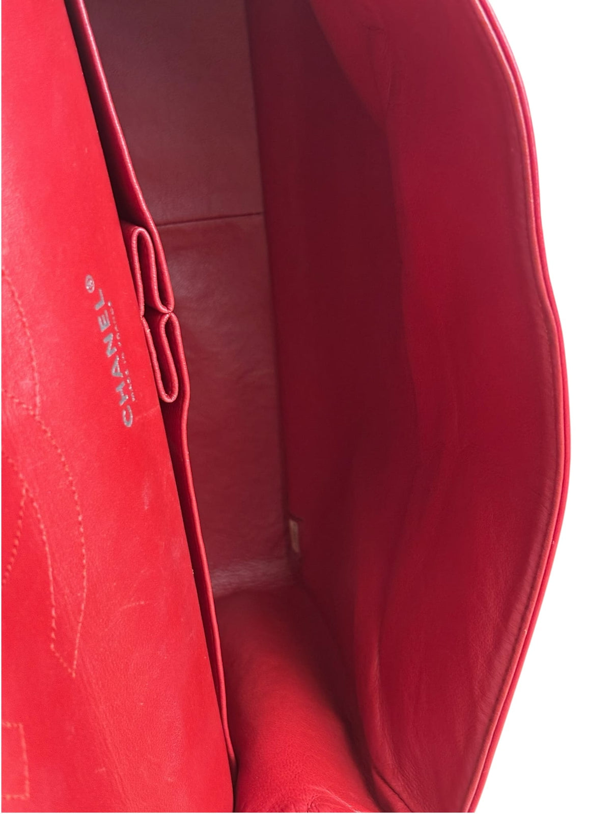 Chanel Red Patent Leather Jumbo Double Flap 2013
