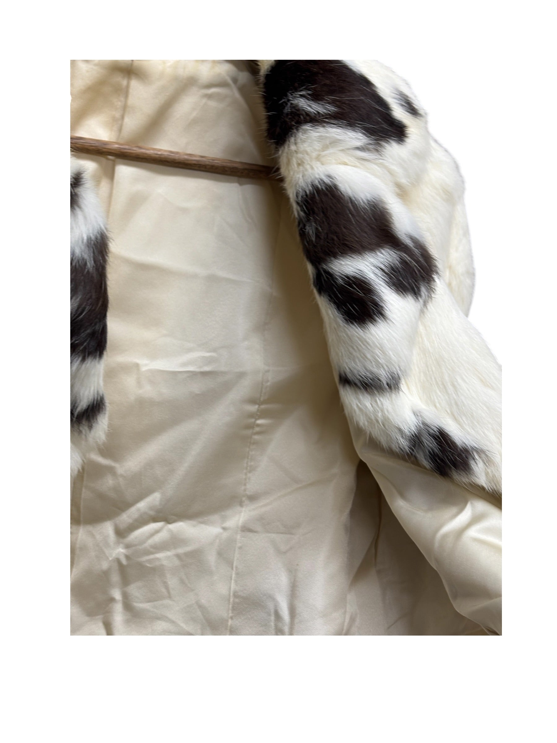 Vintage Cream/Brown Rabbit Fur Coat