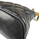 Chanel Vintage Black Quilted Leather Shoulder Bag 1987