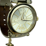 Vivienne Westwood White Leather Round Face Watch