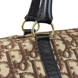 Christian Dior Brown Leather Trim Trotter Boston Bag