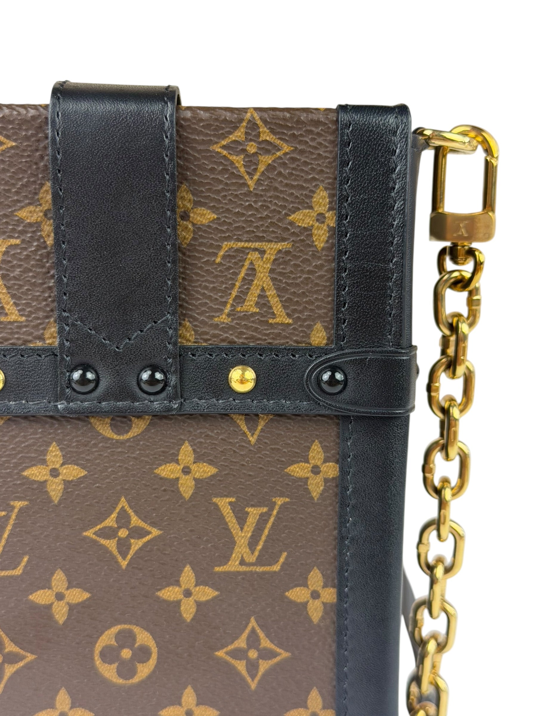Louis Vuitton Black Monogram Vertical Trunk Pochette