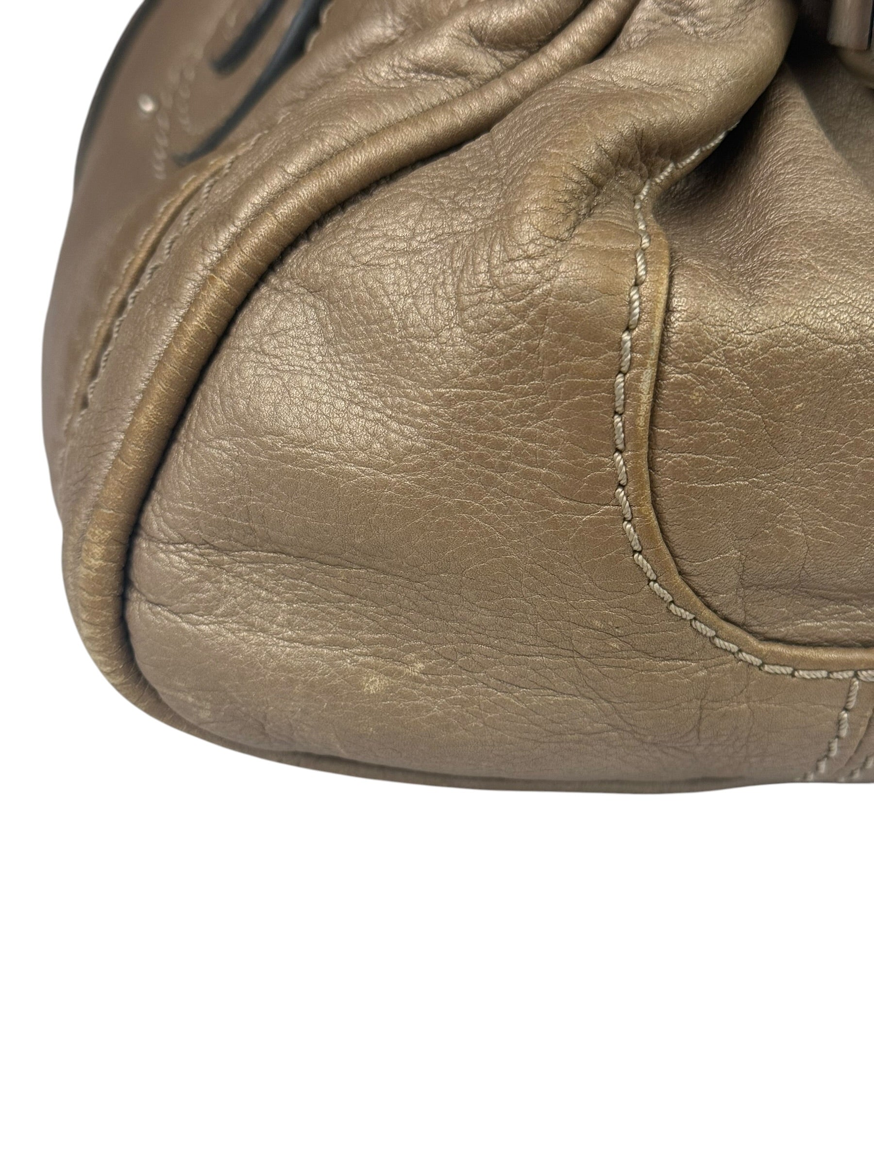 Chloe Bronze Leather Paddington Shoulder Bag