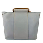 Hermes Light Blue Canvas Leather Trim Cabag Elan Tote