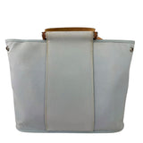 Hermes Light Blue Canvas Leather Trim Cabag Elan Tote