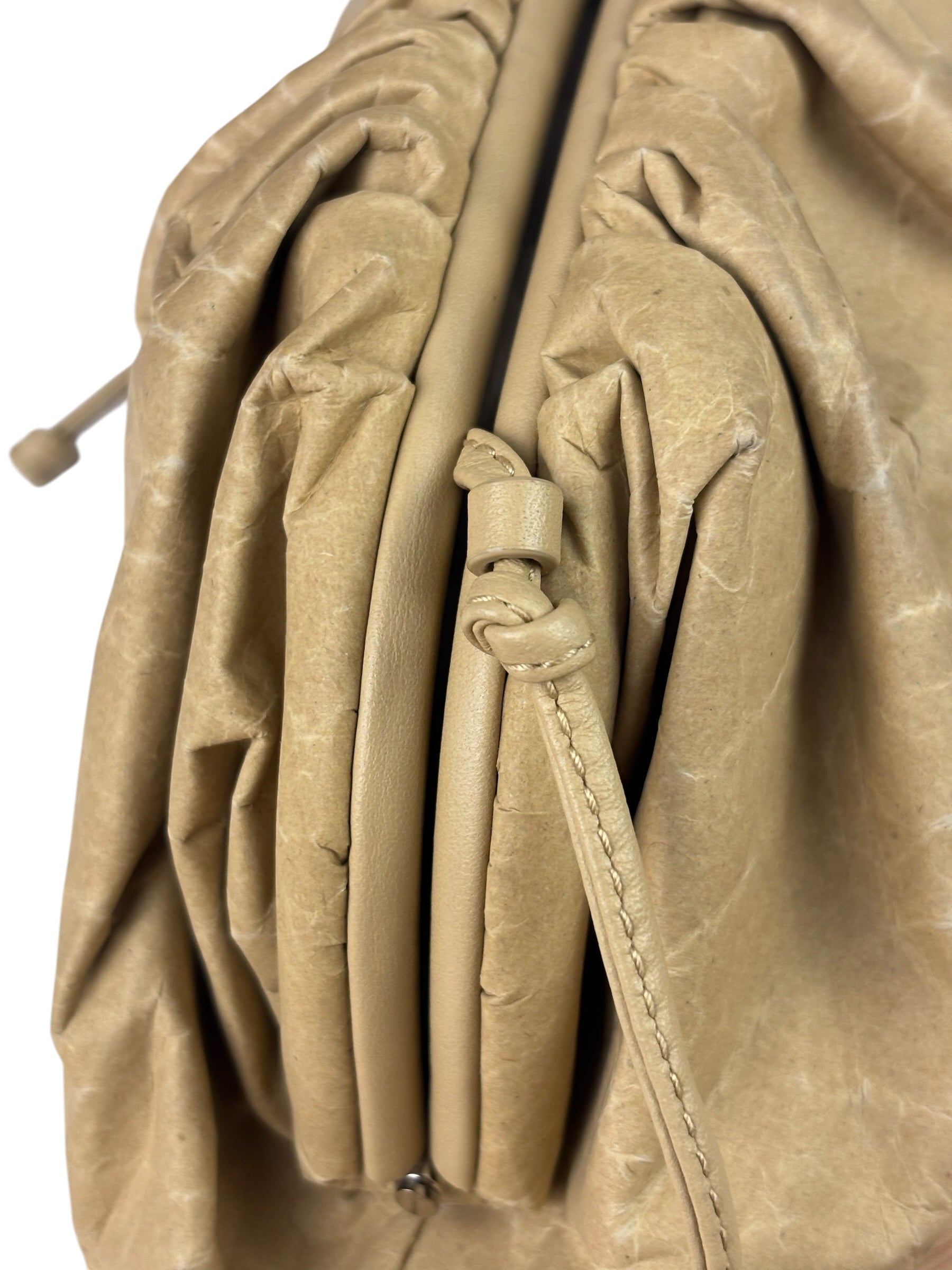 Bottega Veneta Beige Leather Kraft Paper Mini Pouch