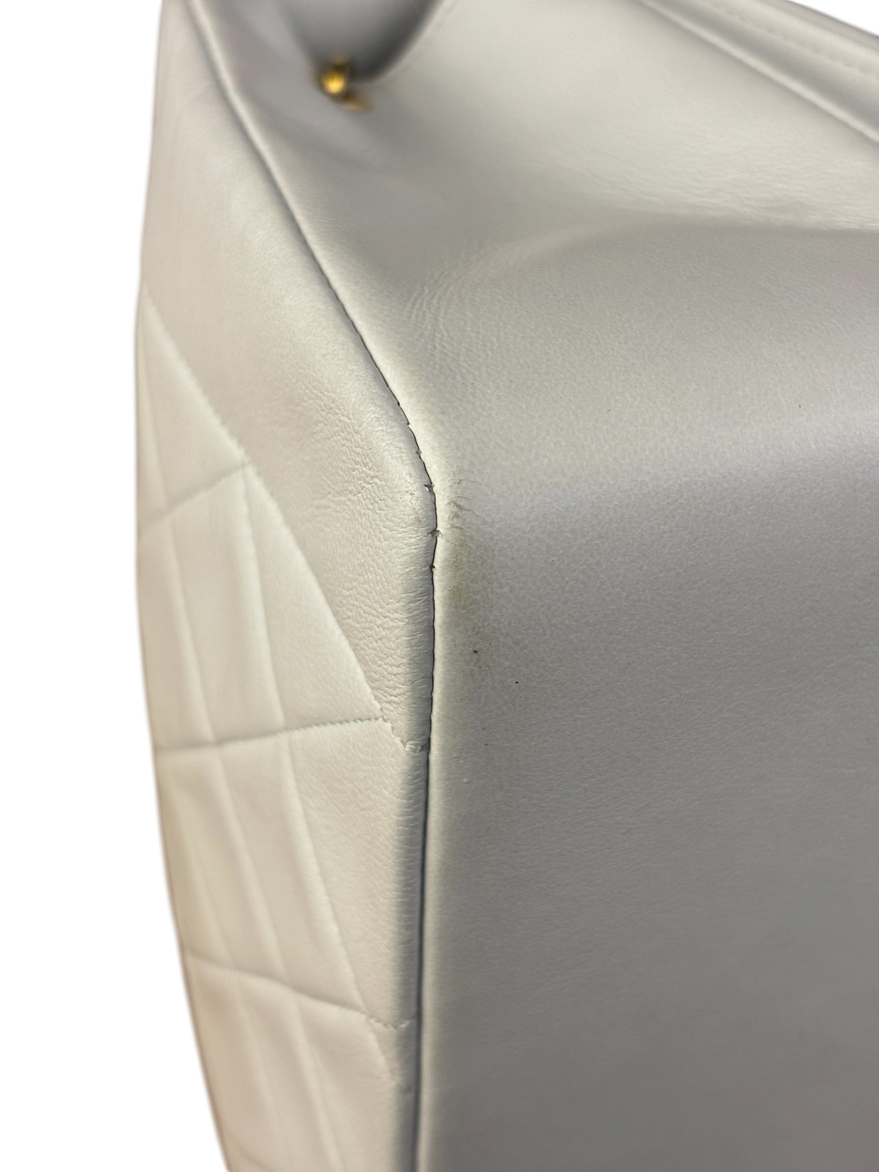 Chanel White Lambskin Diana Bijoux Flap 1992