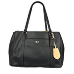 Coach Vintage Black Peyton Leather Jordan Double Zip Shoulder Bag