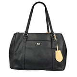 Coach Vintage Black Peyton Leather Jordan Double Zip Shoulder Bag