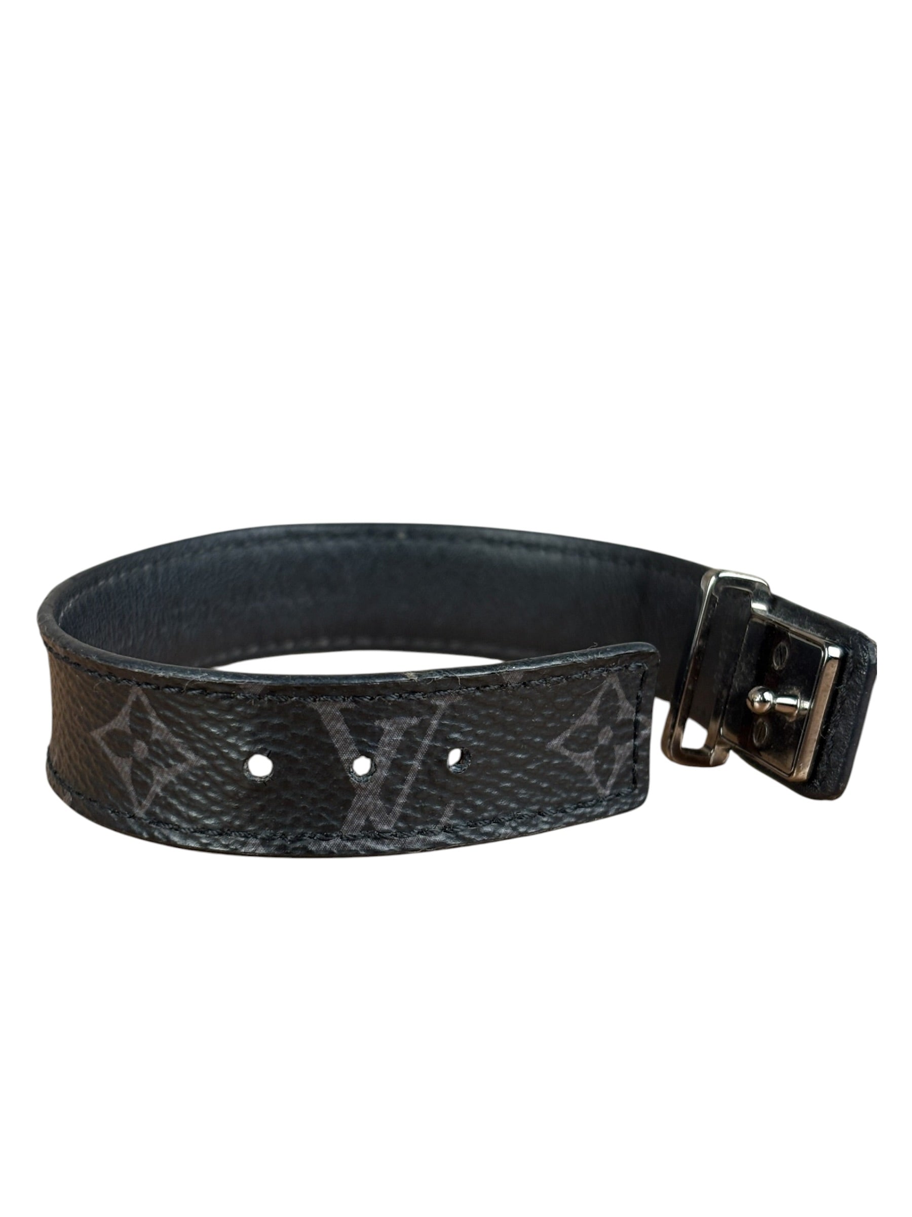 Louis Vuitton Dark Gray Leather Slim Bracelet