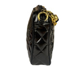 Chanel Black Quilted Patent Leather Camera Bag 1989