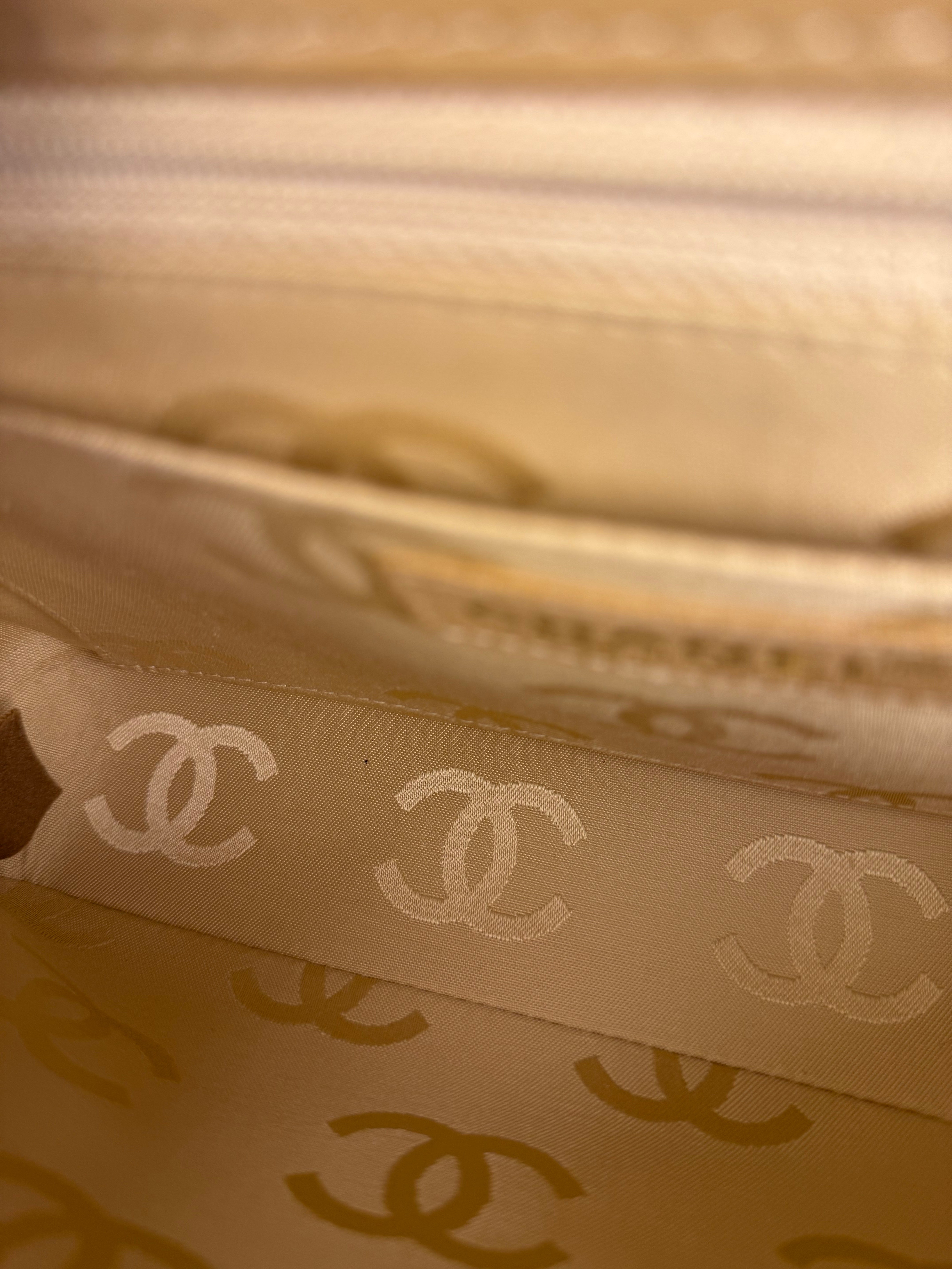 Chanel Gold Patent East West Stitch Flap Bag 2002