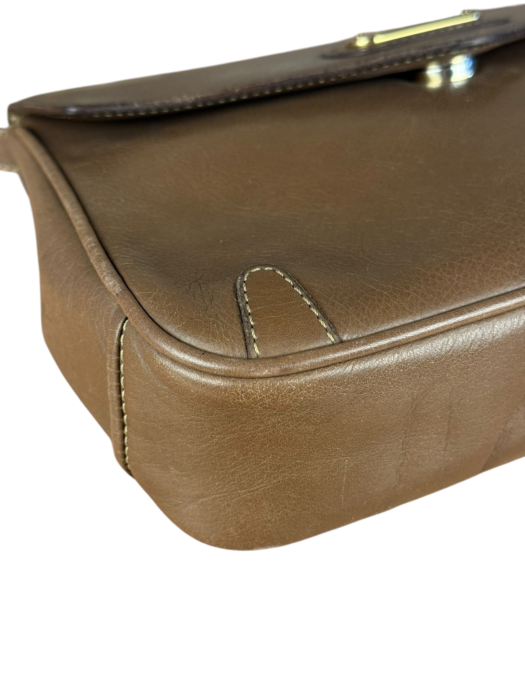 Celine Vintage Brown Leather Crossbody