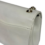 Chanel White Leather CC Mania Flap Bag 2019