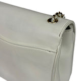 Chanel White Leather CC Mania Flap Bag 2019