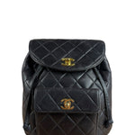 Chanel Black Quilted CC Duma Leather Backpack '97