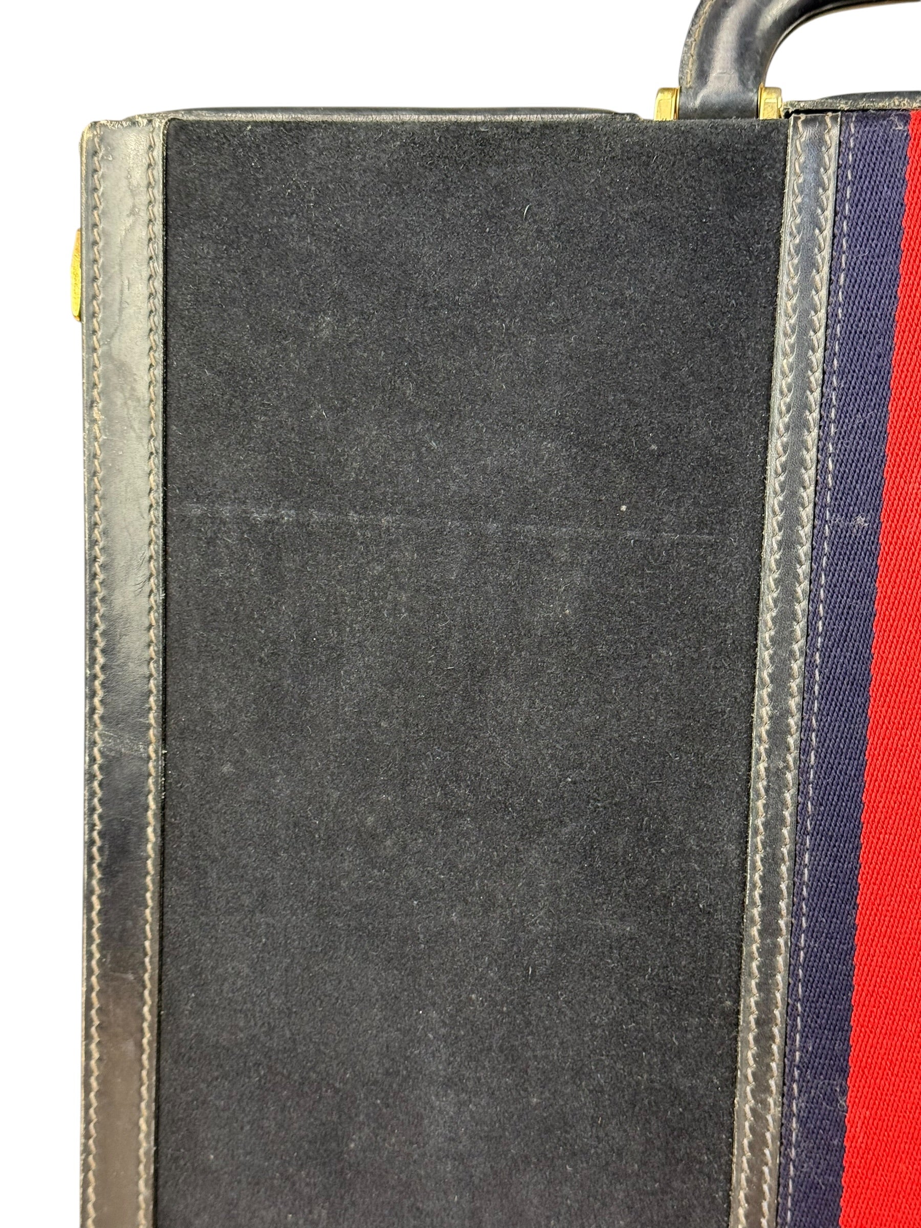 Gucci Navy Suede Vintage Briefcase