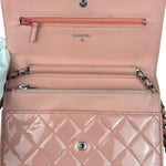Chanel Pink Patent Quilted Wallet on Chain Bag 2012
