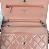 Chanel Pink Patent Quilted Wallet on Chain Bag 2012