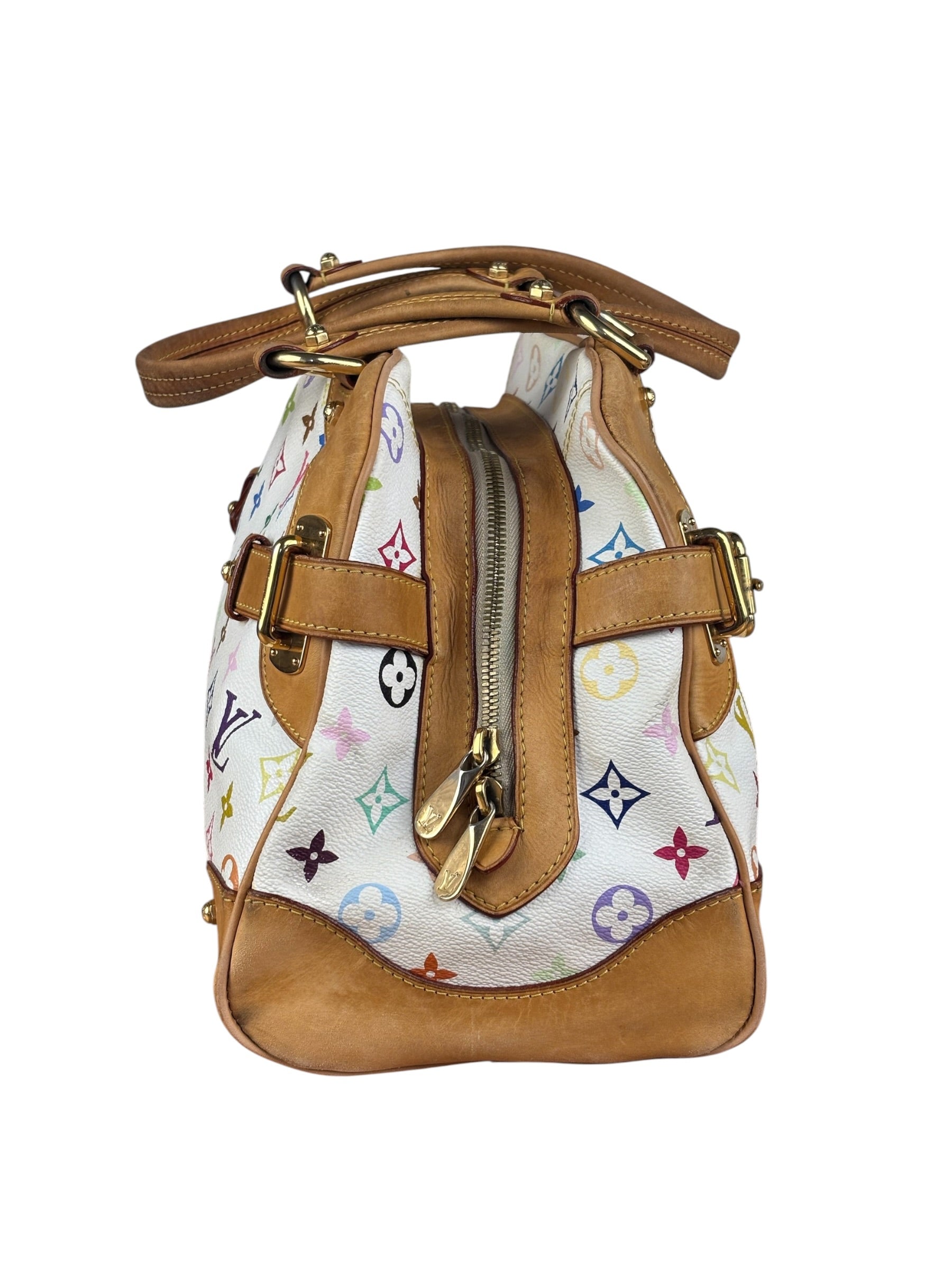 Louis Vuitton White Monogram Murakami Claudia Handbag
