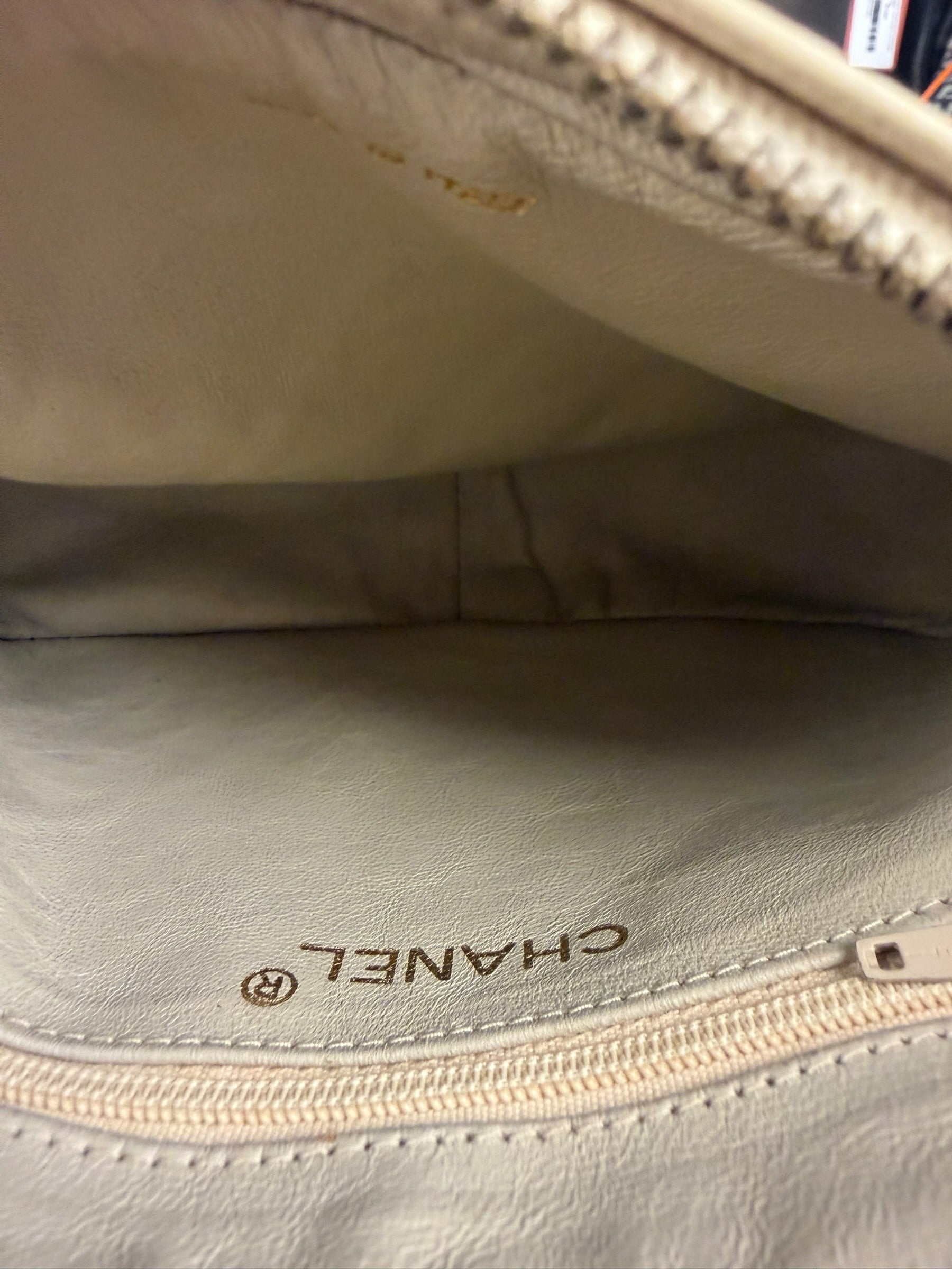 Chanel Beige Quilted Leather Chain Shoulder Bag