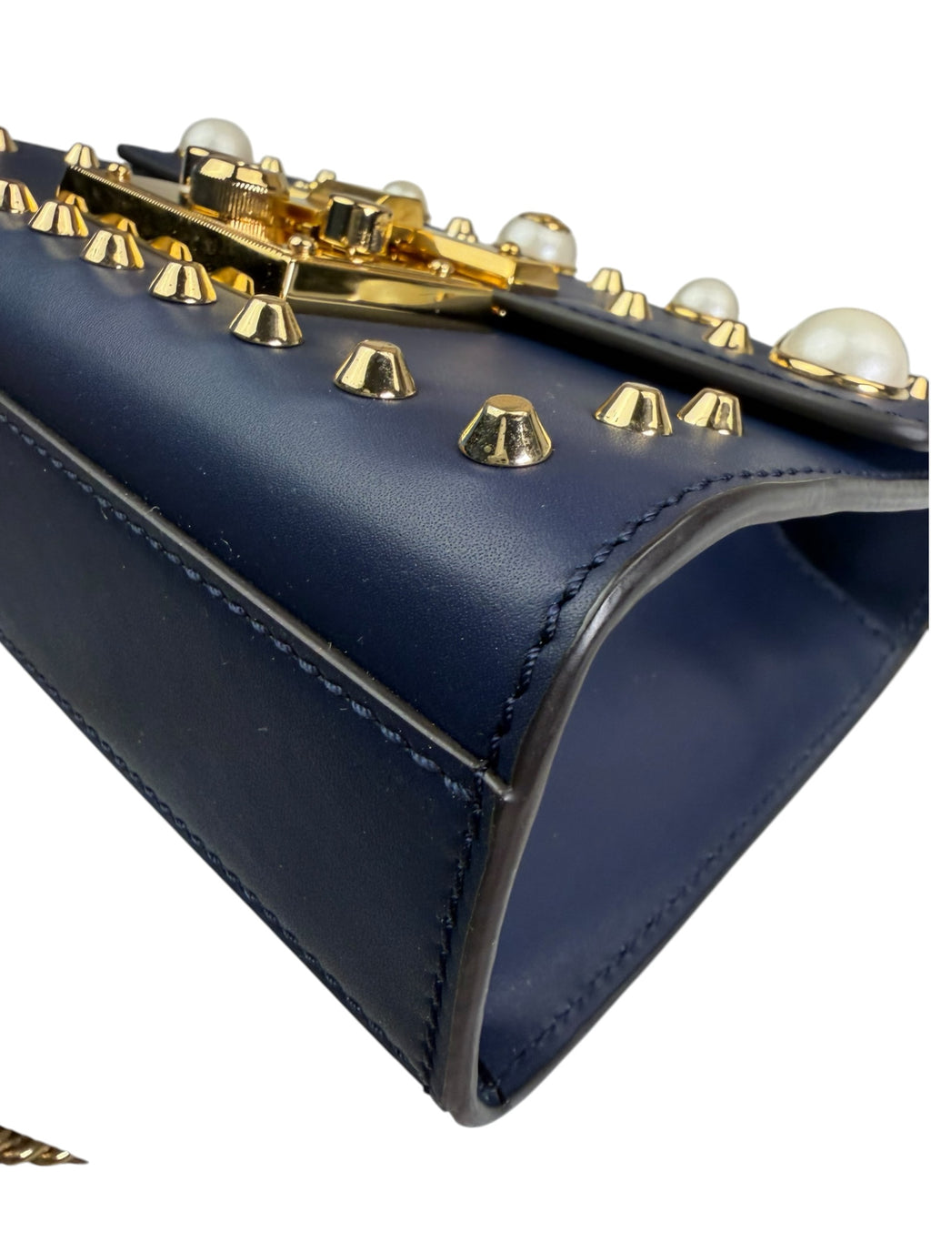 Gucci Navy Leather Small Padlock Shoulder Bag