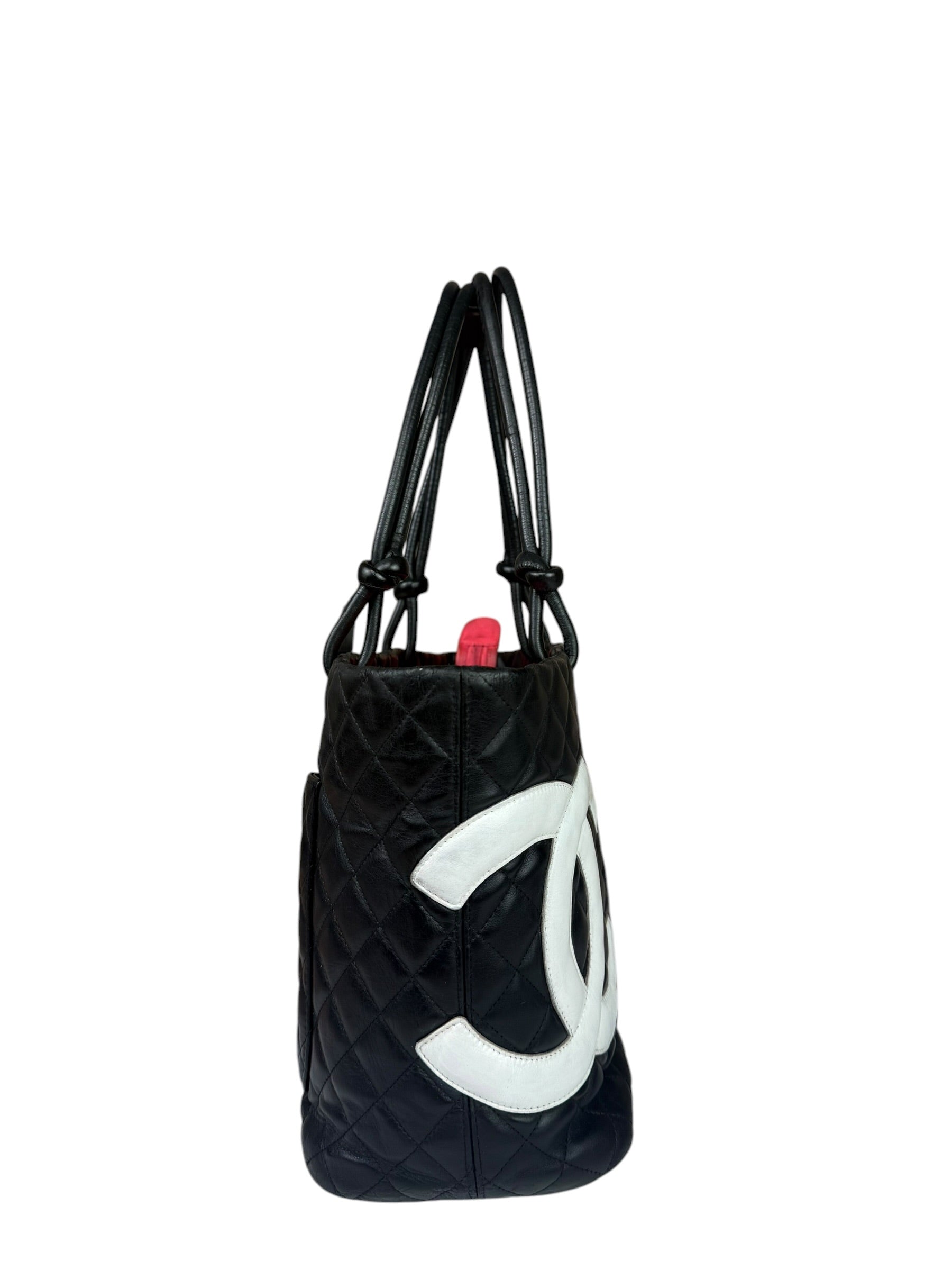 Chanel Black Quilted Leather Ligne Cambon Tote Bag 2004