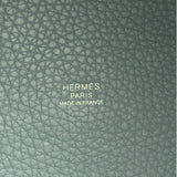 Hermes Blue Leather Picotin Lock 18 Bucket Bag