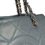 Chanel Blue Caviar Quilted CC Timeless Soft Shopper Tote 2010