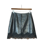 Louis Vuitton Black Leather Lace Skirt
