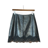 Louis Vuitton Black Leather Lace Skirt