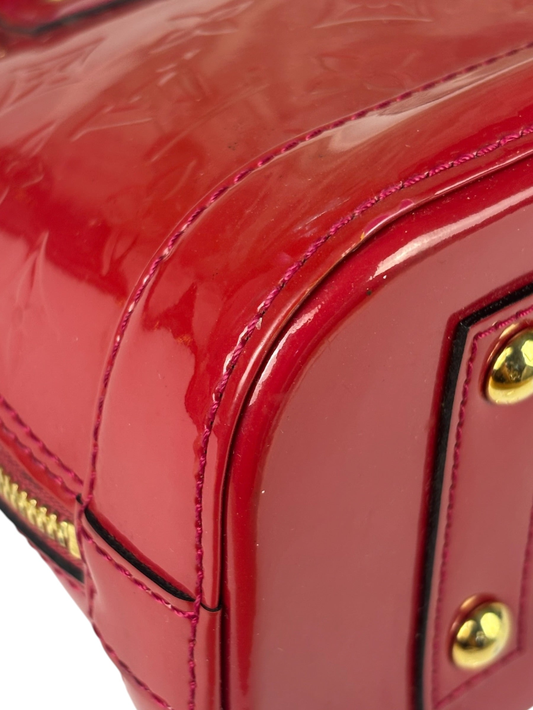 Louis Vuitton Red Vernis Alma BB Handbag