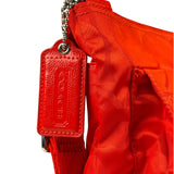 Coach Red/Orange Nylon Getaway Signature File Crossbody
