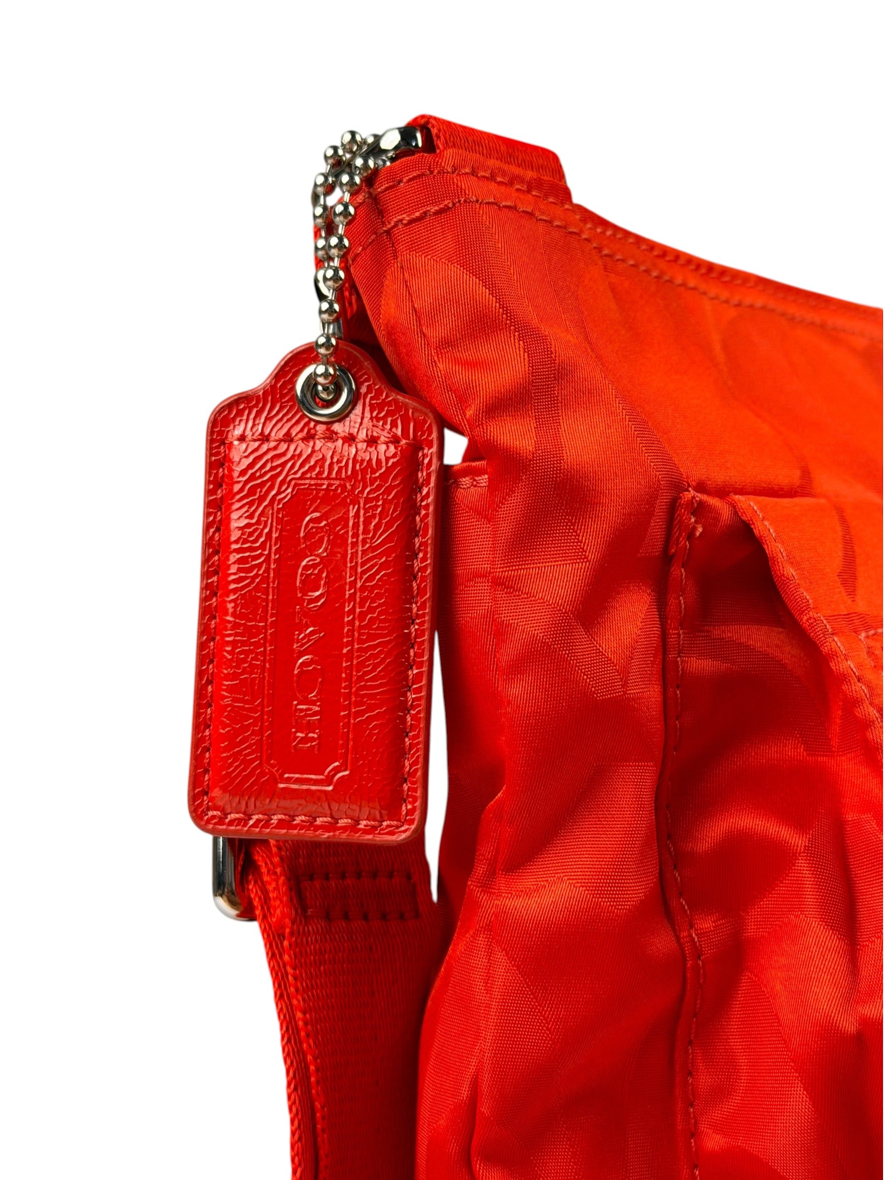 Coach Red/Orange Nylon Getaway Signature File Crossbody